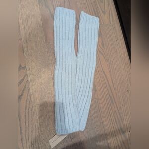 Light Blue Ribbed Knit Scarf
